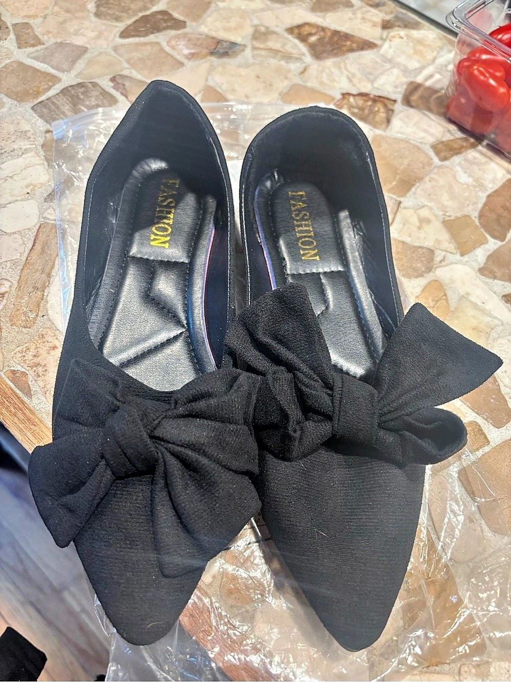 FASHION Bow Flats in Black US 9.5